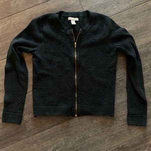 Banana Republic black zip-up sweater